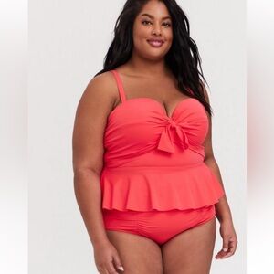 Underwire Tie-Front Peplum Midkini